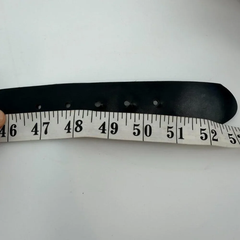 Vintage USA Made Black Leather Belt Size 48 Nevada Pull-Up